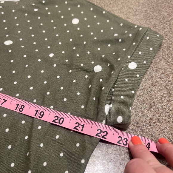 Fred David Olive Polka Dot Short Sleeve Top - Picture 3 of 5